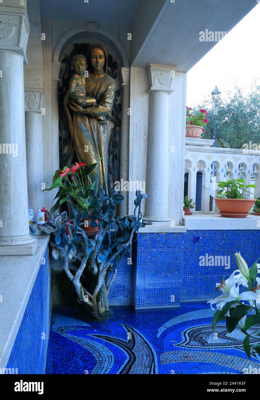 Sanctuary Madonna of the Splendor, Giulianova, Italy. Il santuario della Madonna dello Splendore. The miracoulous fountain Stock Photo