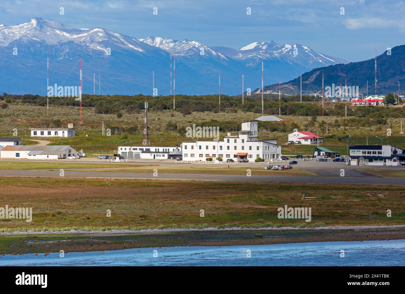 Ushuaia Airport, Tierra del Fuego, Argentina, South America Stock Photo