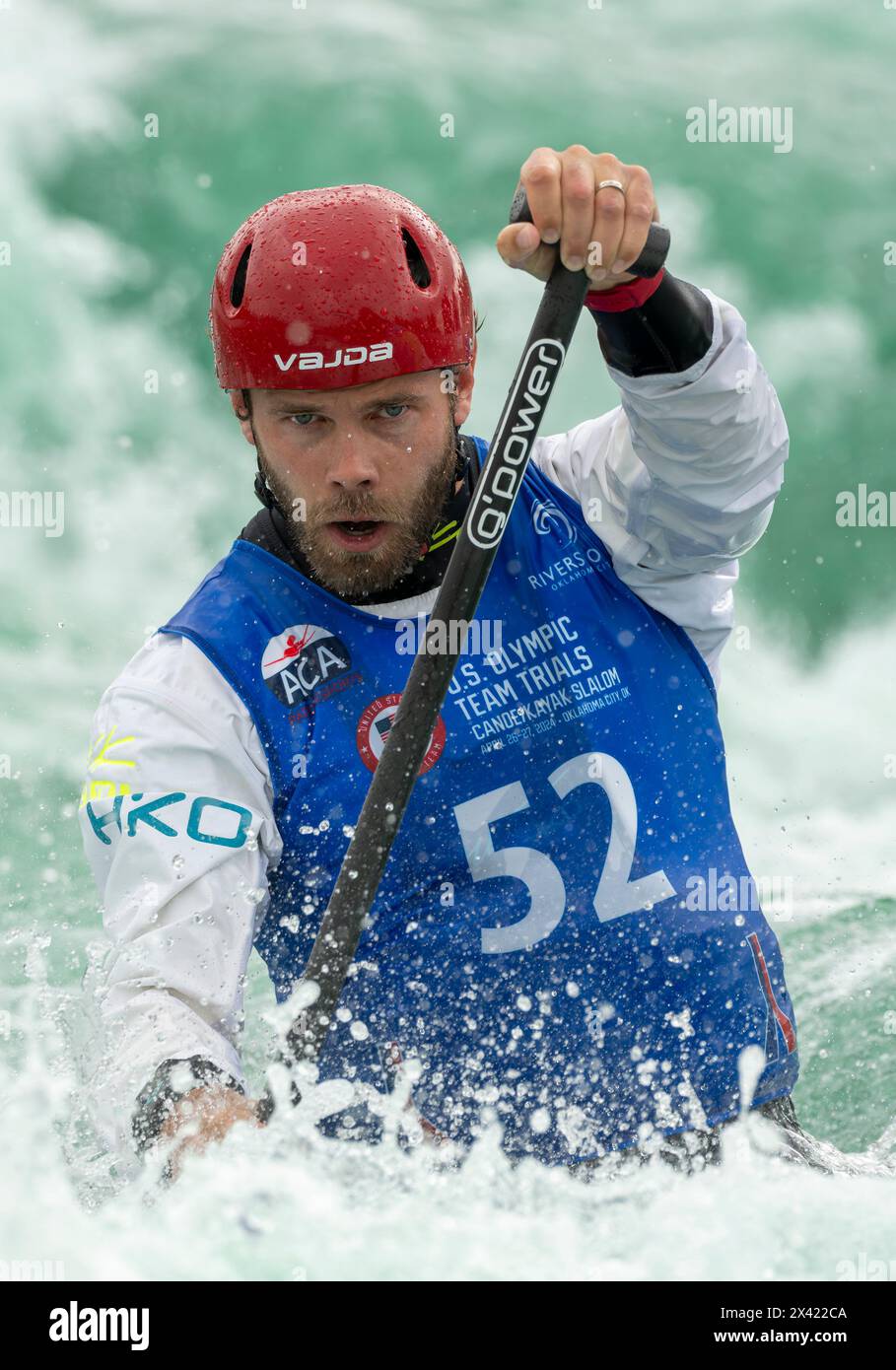 April 26, 2024: Casey Eichfeld (52) during US Olympic Mens Canoe Team Trials at Riversport in Oklahoma City, OK. Stock Photo