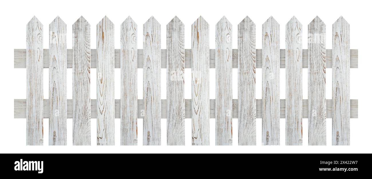 Wooden fence isolated on white. Enclosing structure Stock Photo - Alamy