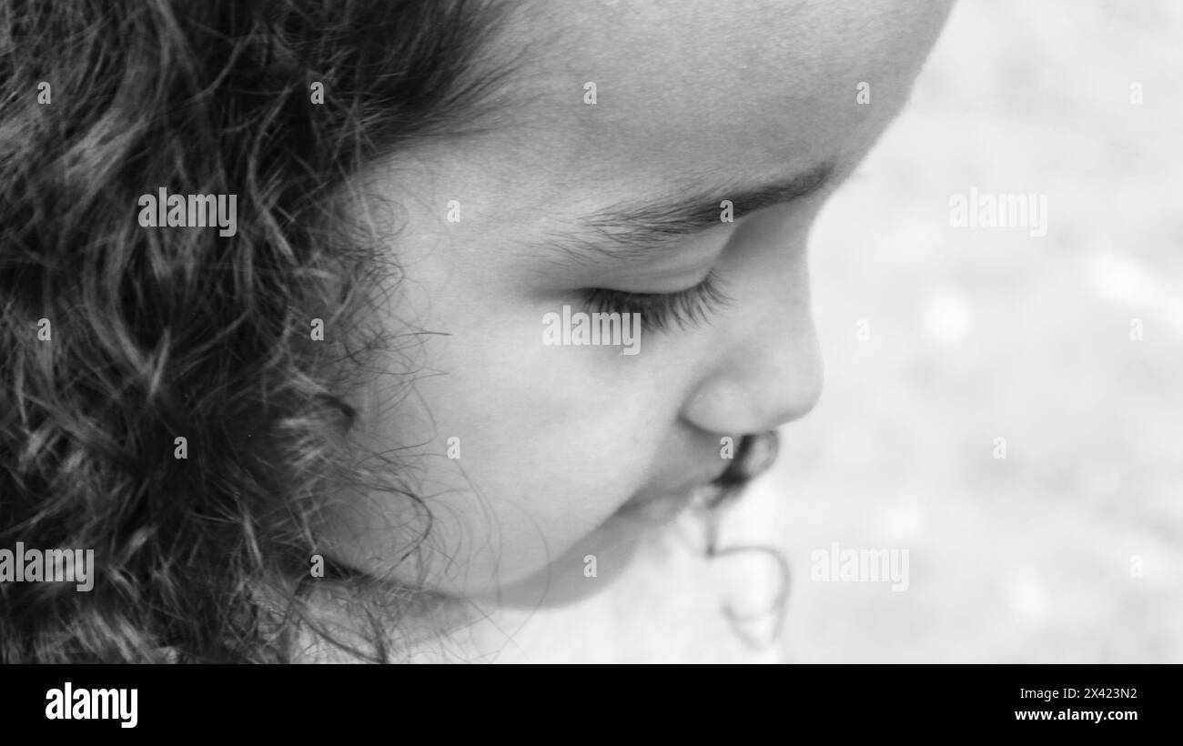 Hair facial expression Black and White Stock Photos & Images - Alamy