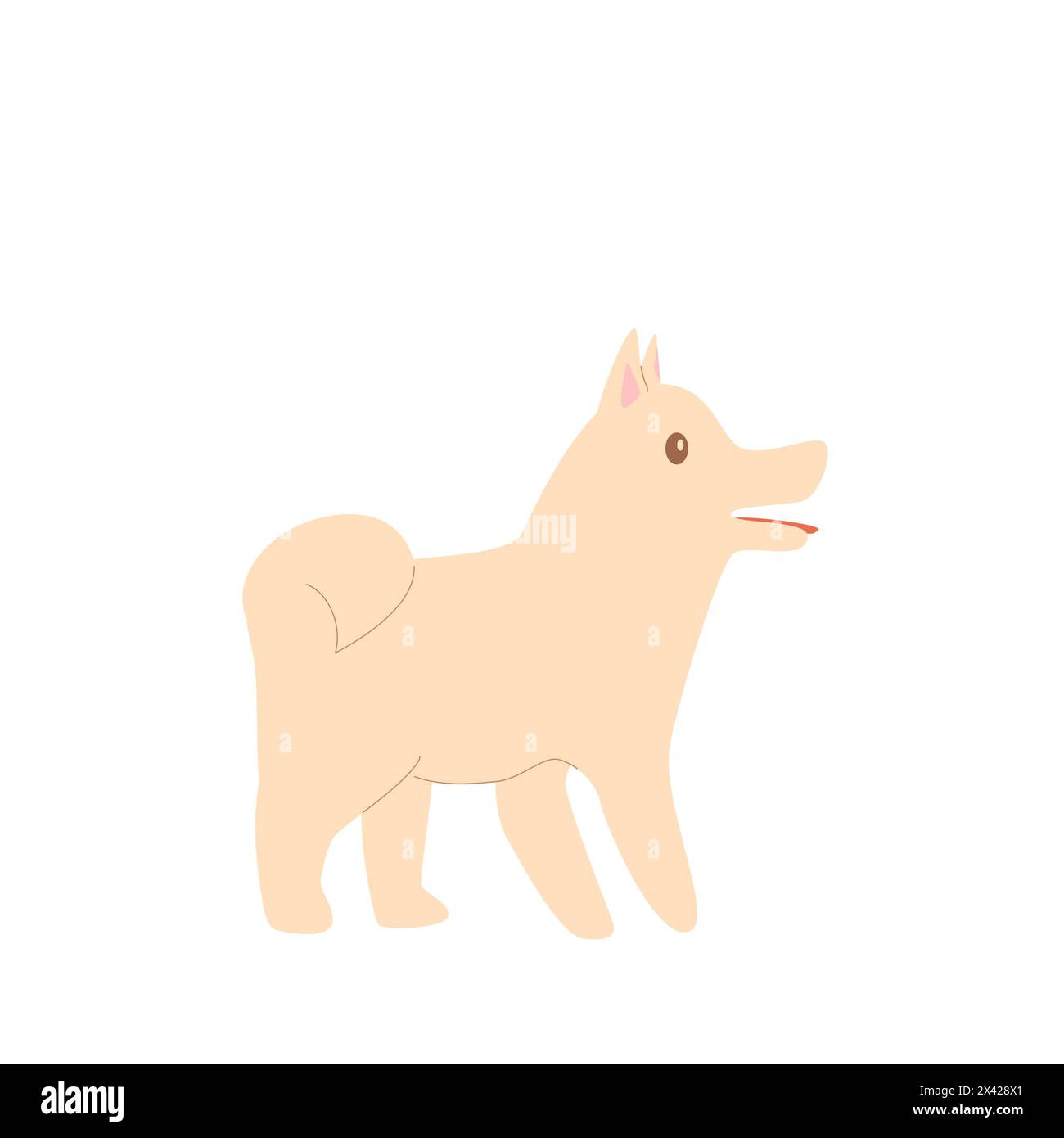 Dog isolated on white background. Pet and domestic animal. Vector flat ...