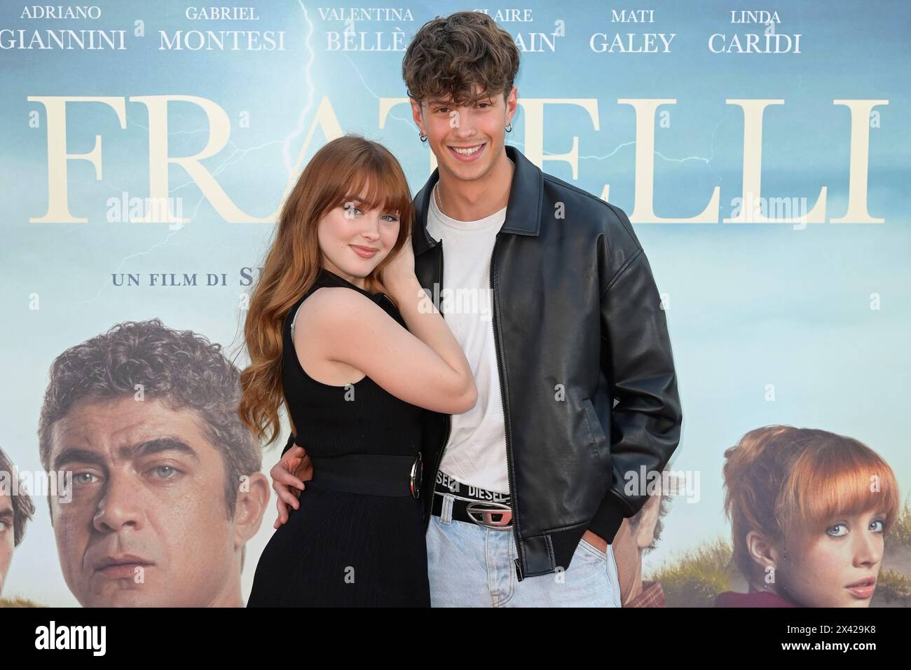 Rome, Italy. 29th Apr, 2024. Emily Shaqiri (L) and Nate Iacono (R) attend the red carpet of the movie 'Sei fratelli' at Cinema Barberini. Credit: SOPA Images Limited/Alamy Live News Stock Photo