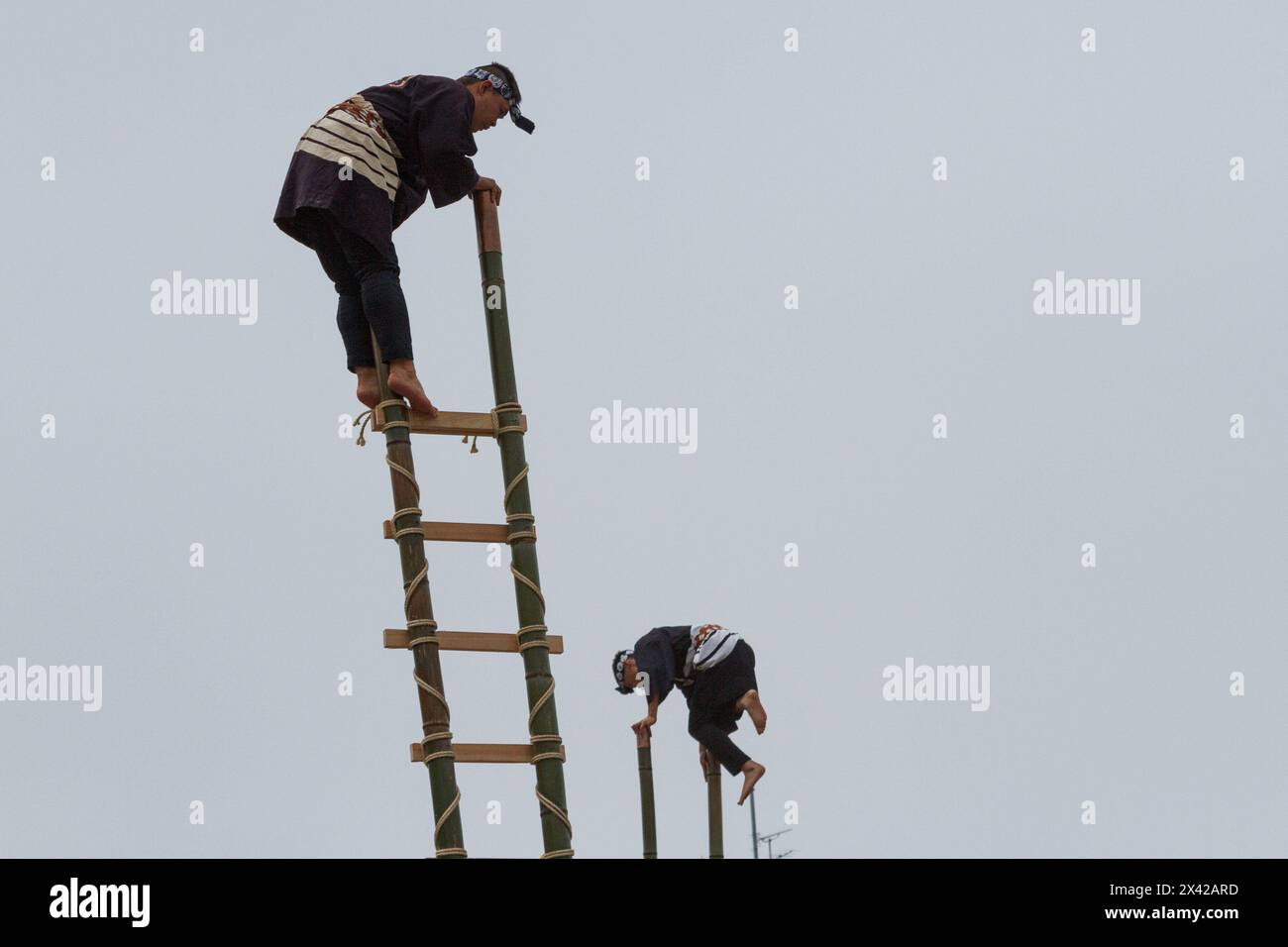 Edo Fireman Tokyo, Japan. 29th Apr, 2024. Men wearing festival jackets take part in ...
