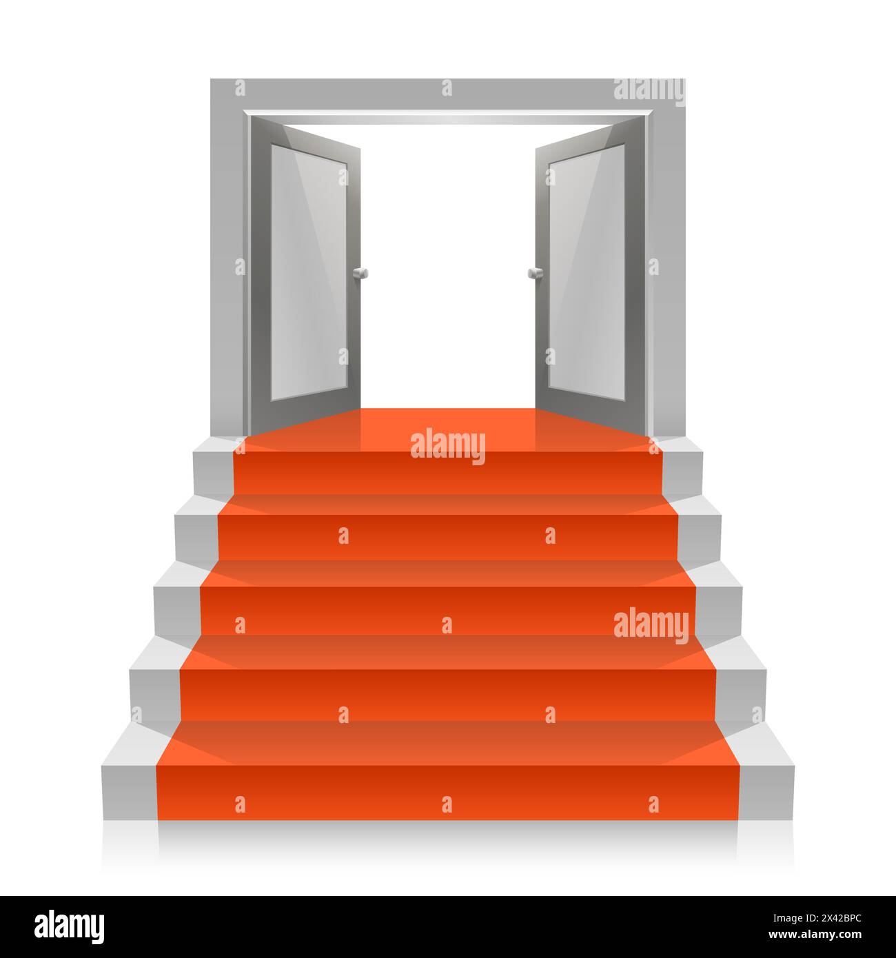 Stair with open doors art. Vector illustration Stock Vector Image & Art Alamy