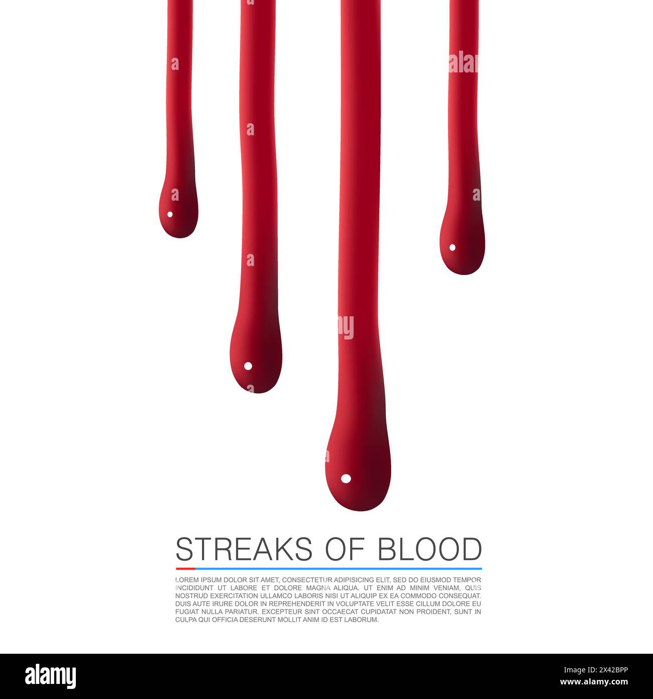 Drops of blood running down. Vector Illustration Stock Vector Image