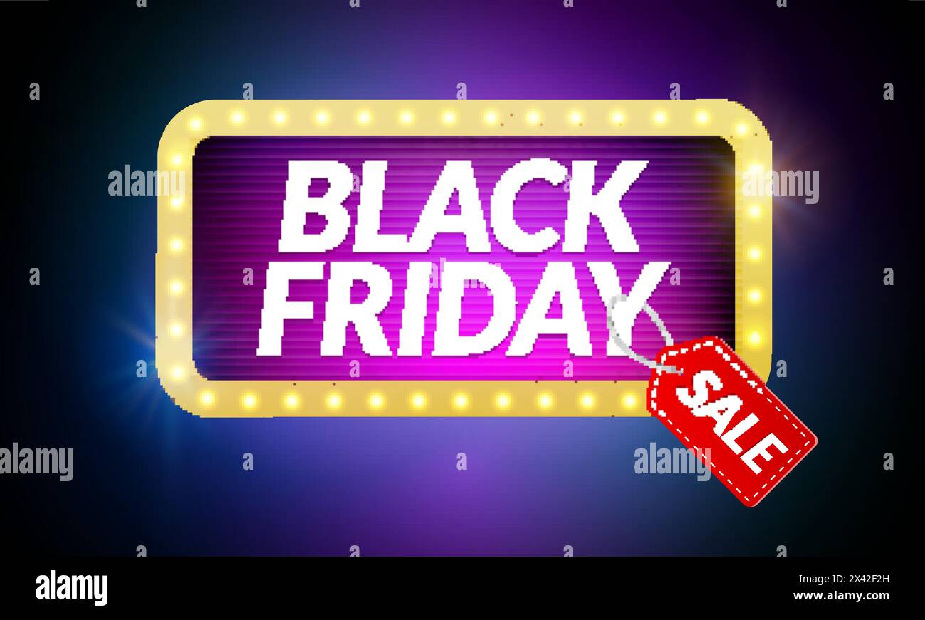 Black Friday SALE frame design template. Black friday discount retro