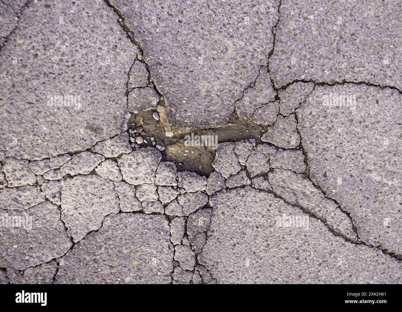 Detail of old abandoned road in the city Stock Photo