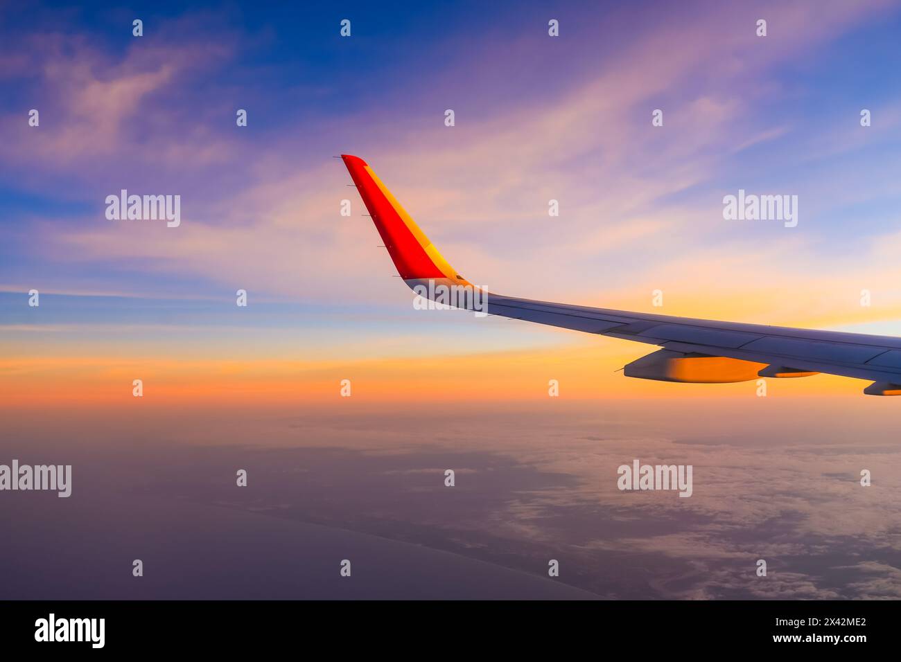 Breathtaking airplane wing view hi-res stock photography and images - Alamy