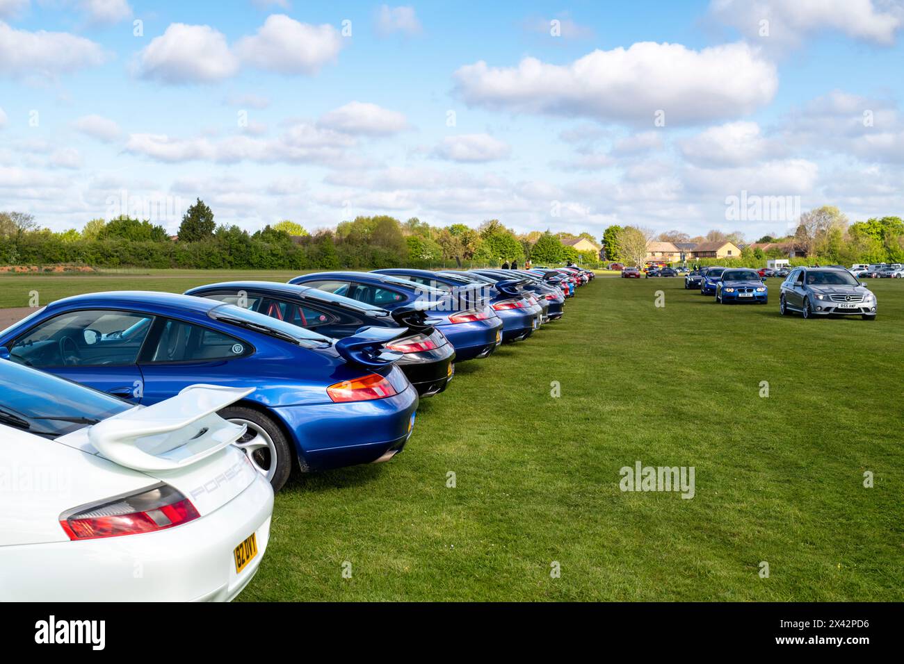 Porsche Cars at Bicester Heritage Centre Sunday Scramble. Bicester, Oxfordshire, England Stock Photo