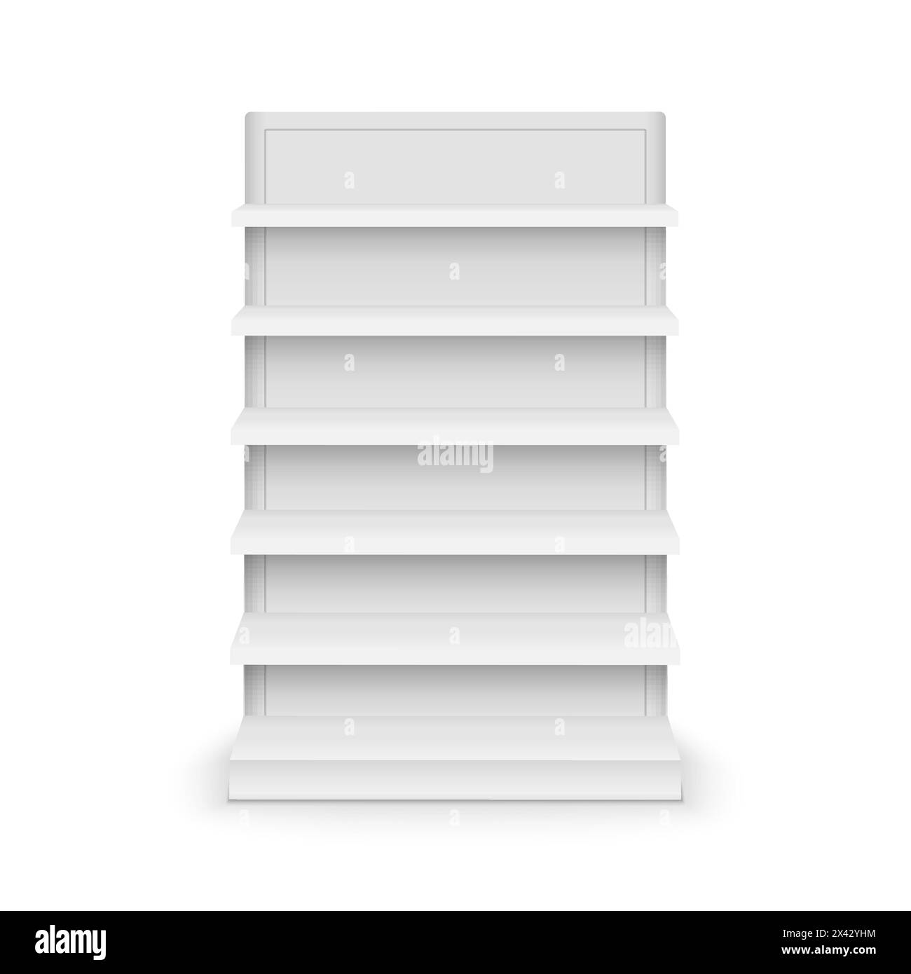 Shelf store supermarket mockup stand. Retail shelf display empty vector