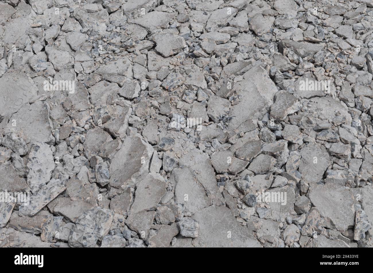 Texture of concrete road cracks on construction site background Stock Photo
