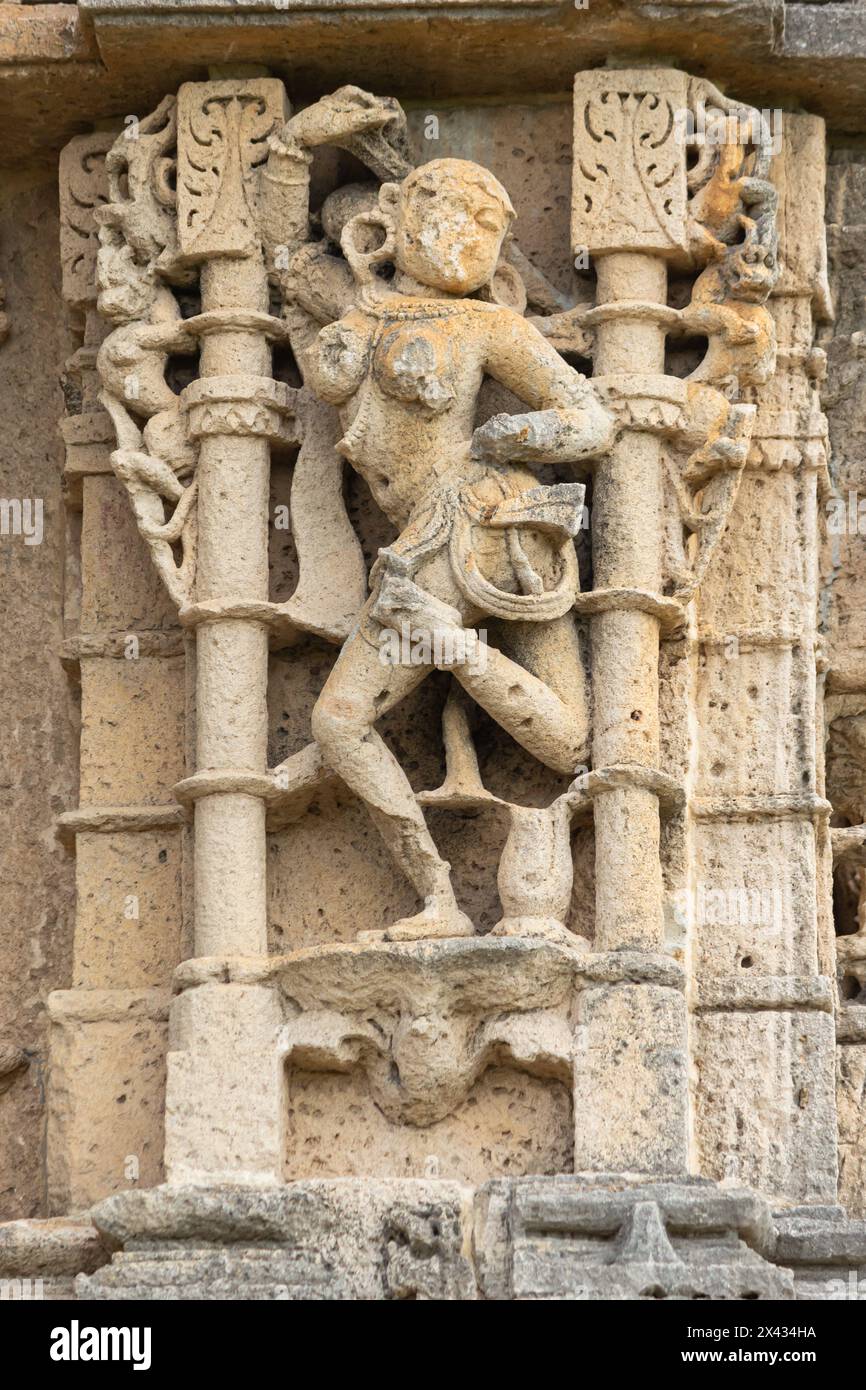Beautiful Carvings on the Navlakha Temple, Also Known As Sun Temple