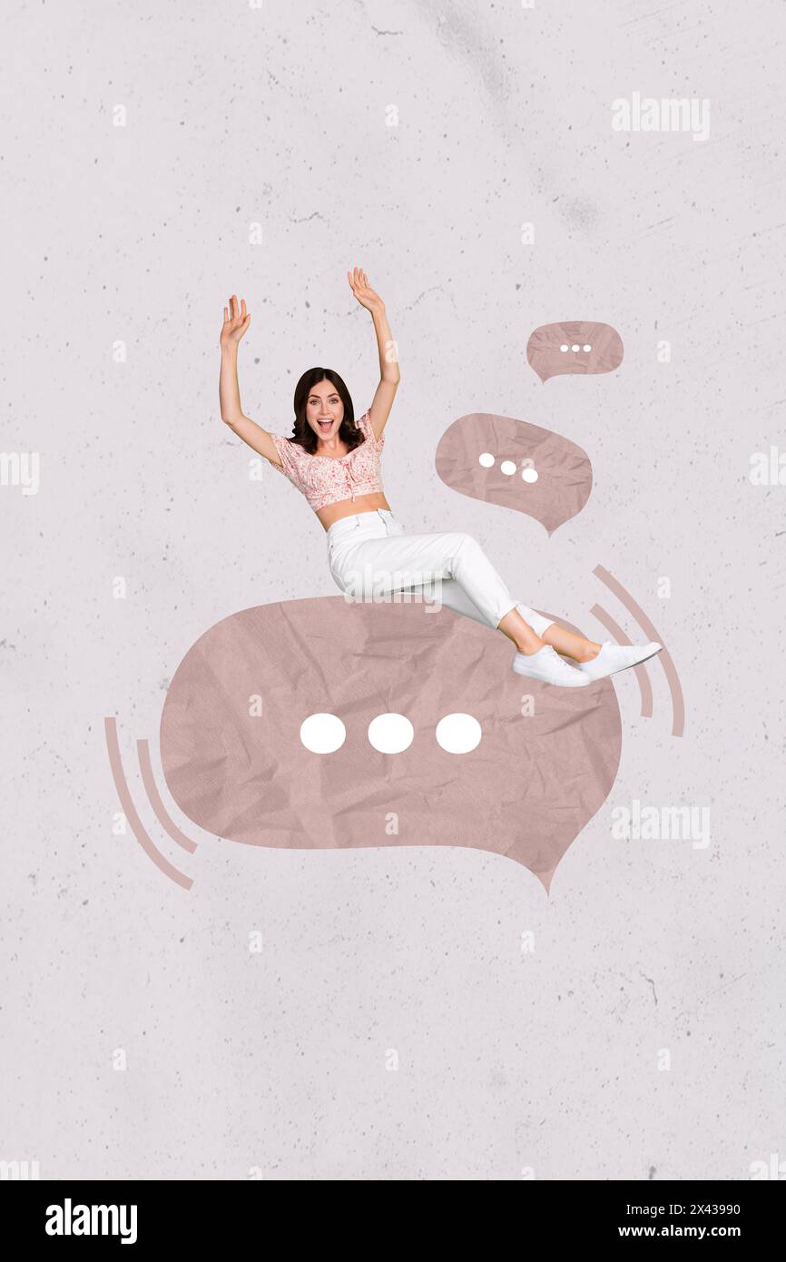 Trend artwork composite sketch image 3D photo collage of young woman ...