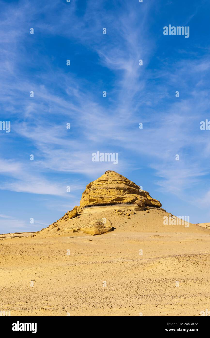 Wadi al Hitan, Faiyum, Egypt. Eroded bluff along the interpretive trail