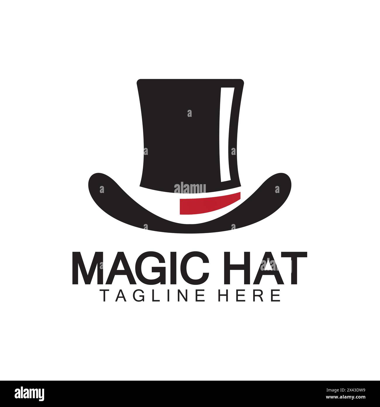 Magic hat logo, Black Magician hat icon vector template Stock Vector