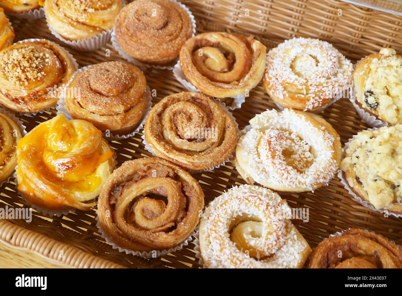Bake Row Spiral pastry rows hi-res stock photography and images - Alamy