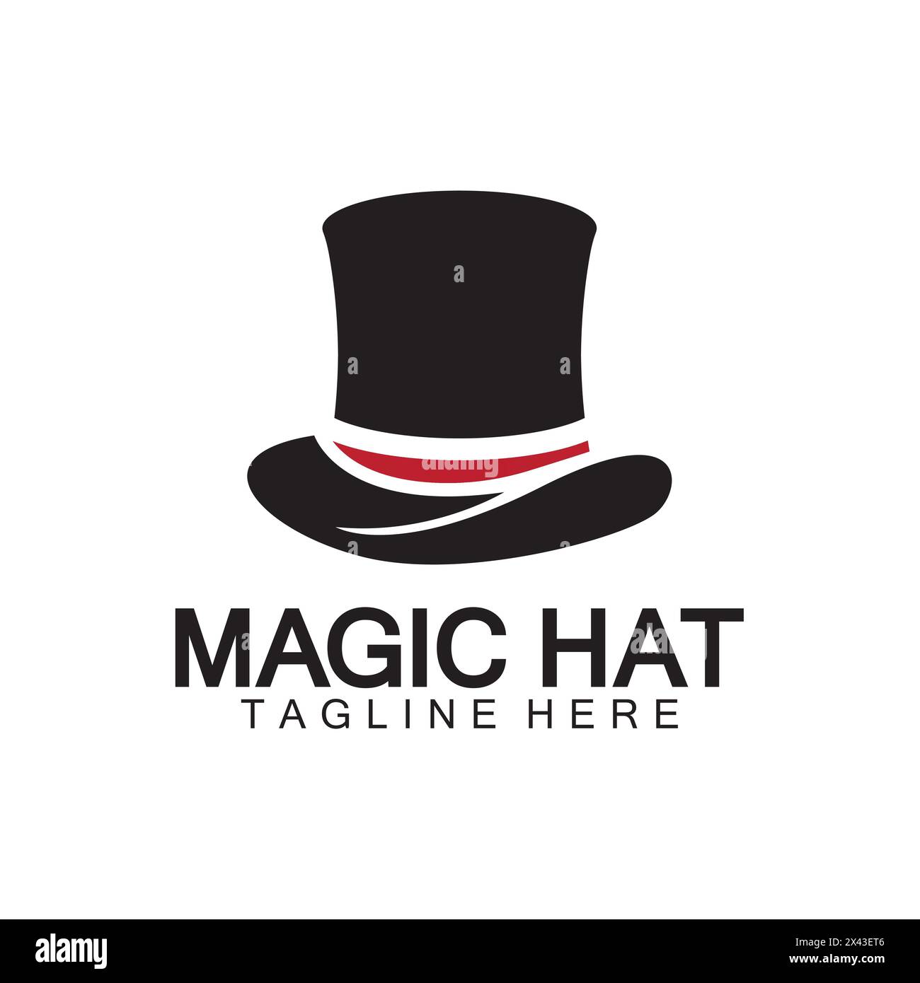 Magic hat logo, Black Magician hat icon vector template Stock Vector