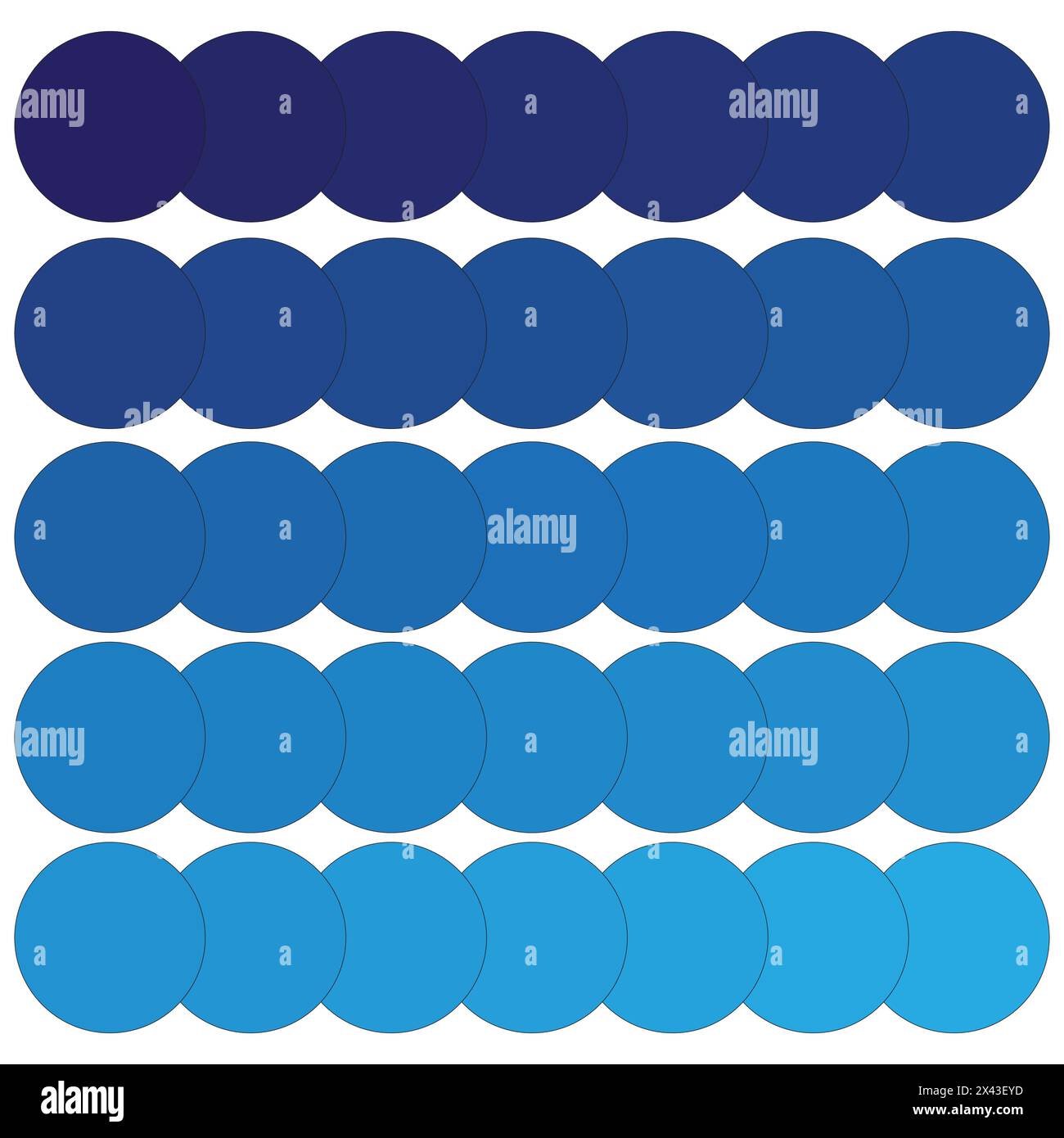 Blue color spectrum palette. Vector circular swatches. Gradient blue ...