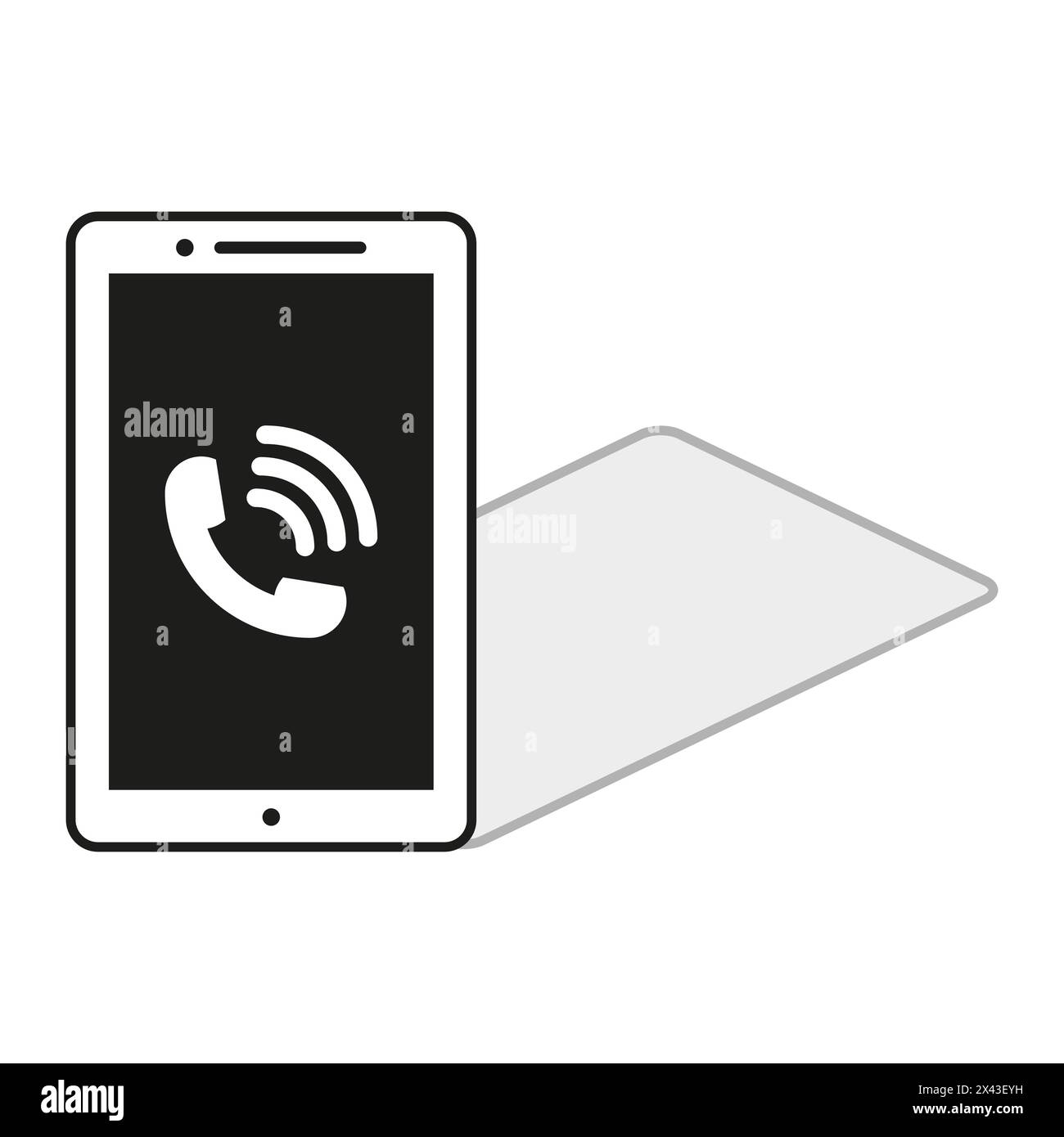 Smartphone call icon. Mobile phone communication symbol. Touchscreen ...