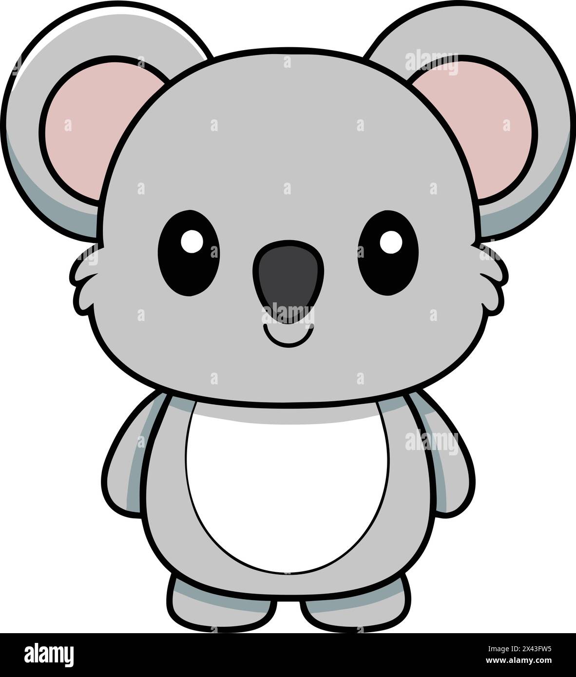 Minimalist Cute Koala Vector, Charming Illustration Stock Vector