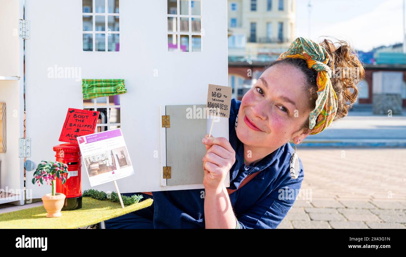 Brighton UK 30th April 2024 Brighton artist Bryony Devitt with her