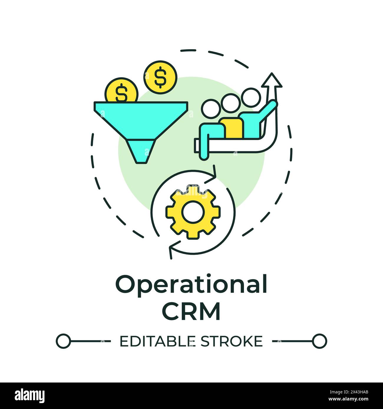 Operational CRM multi color concept icon Stock Vector