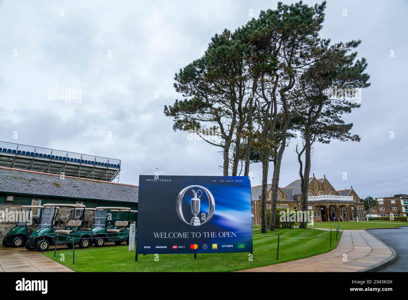 A general view of the entrance during the 152nd Open Media Day at Royal