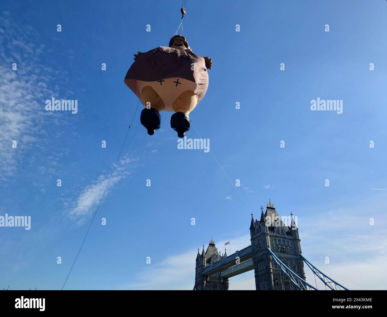 London UK 30 April 2024 A Huge Inflatable Model Of Aunt Marge From london-uk-30-april-2024-a-huge-inflatable-model-of-aunt-marge-from
