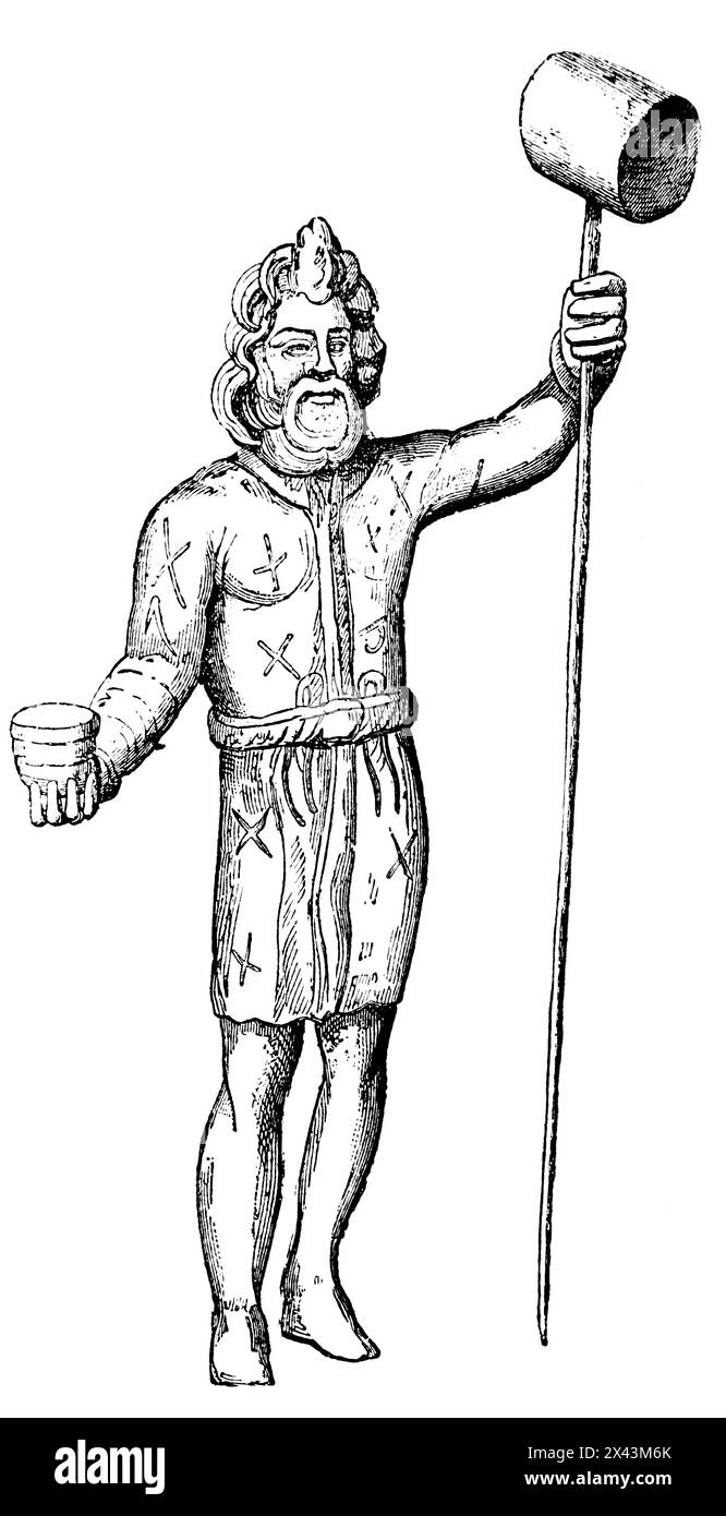 Taranis, the gallian God of Thunder, Roman Empire, Galia, historic illustration 1884 Stock Photo