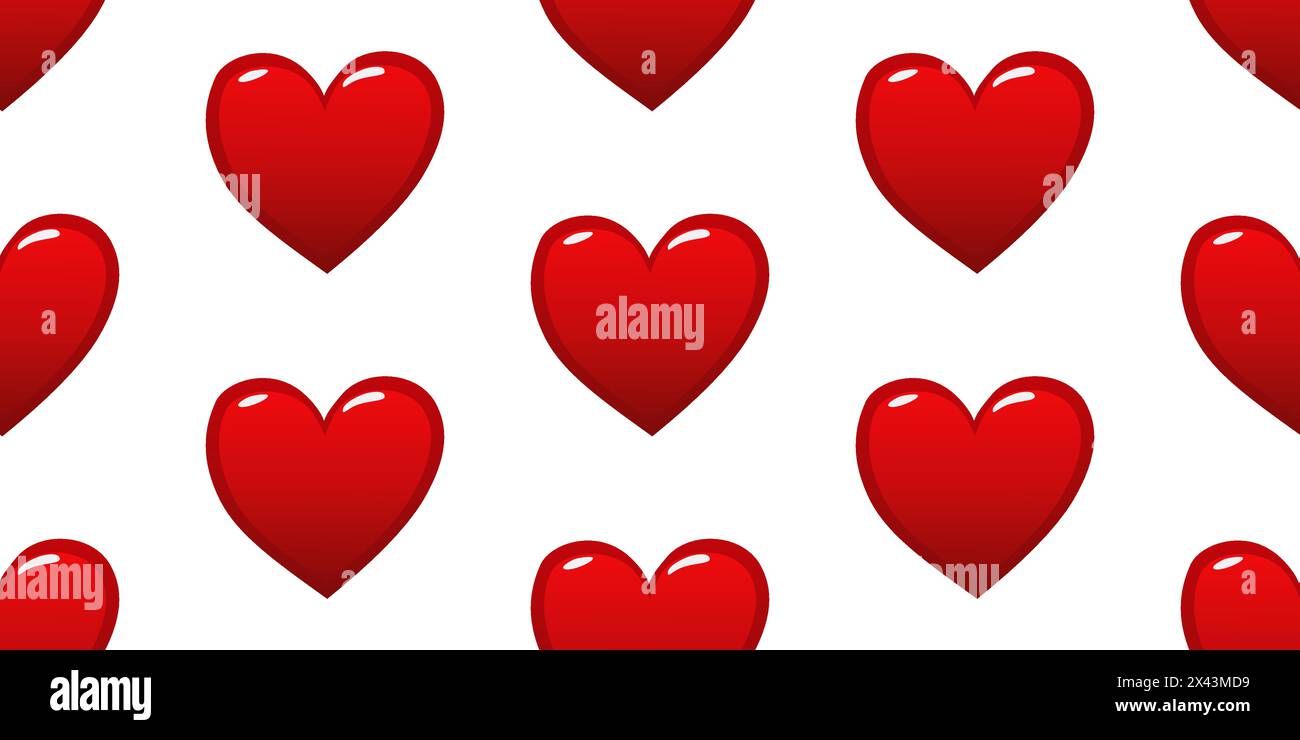 Seamless pattern with red hearts on white. Background with heart ...
