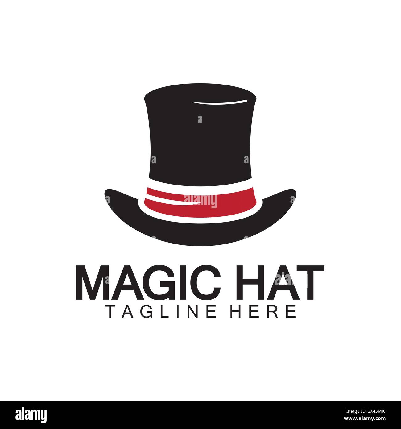 Magic hat logo, Black Magician hat icon vector template Stock Vector