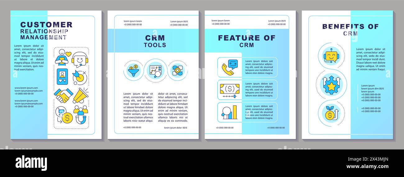 Customer Relations Flyer Example Customer relationship management brochure template Stock Vector Image ...