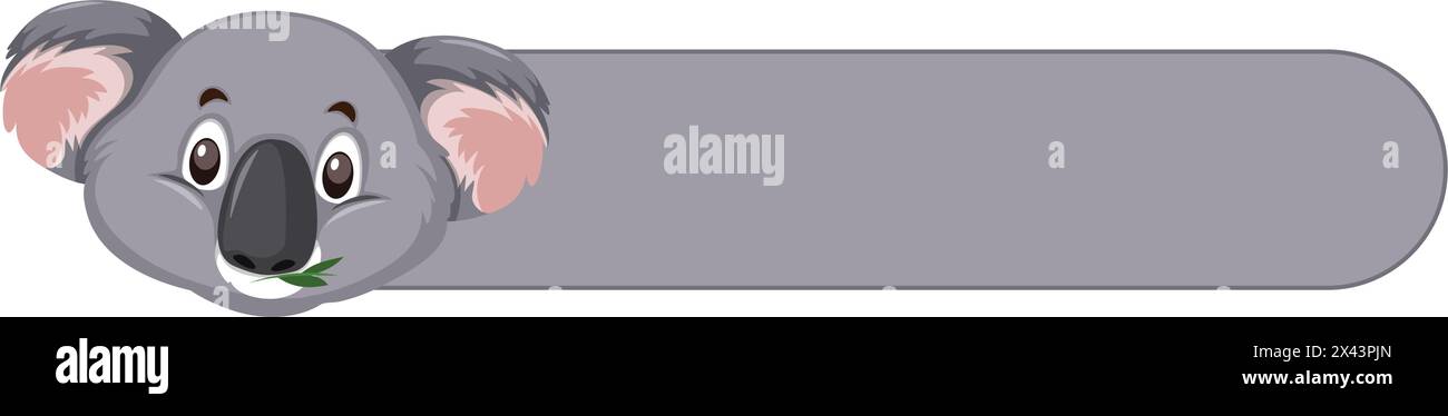 Vector illustration of a koala with a blank banner Stock Vector Image ...