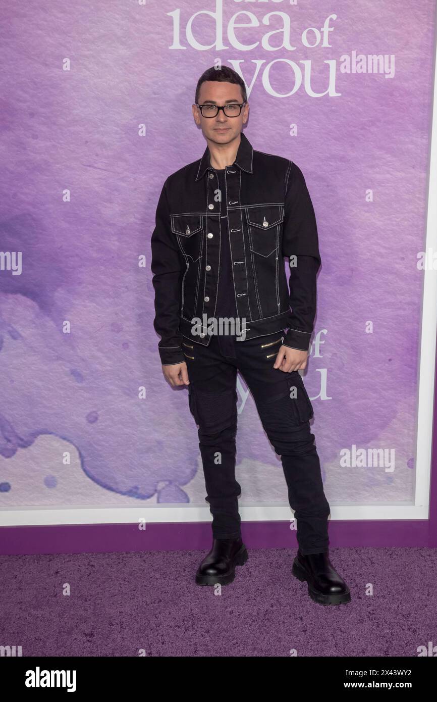 New York, United States. 29th Apr, 2024. Christian Siriano attends the Prime Video's 'The Idea Of You' New York premiere at Jazz at Lincoln Center. Credit: SOPA Images Limited/Alamy Live News Stock Photo