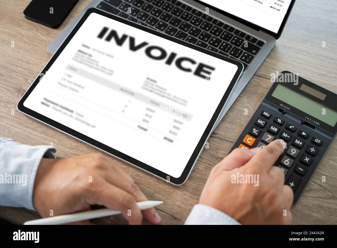work Online Digital E Invoice Statement Payment Financial Account Stock Photo