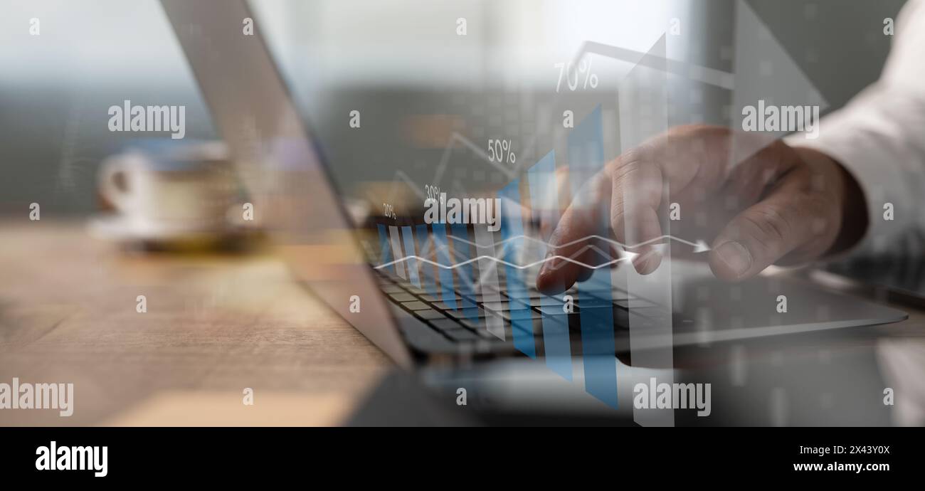 work hard Data Analytics Statistics Information Business Technology Stock Photo