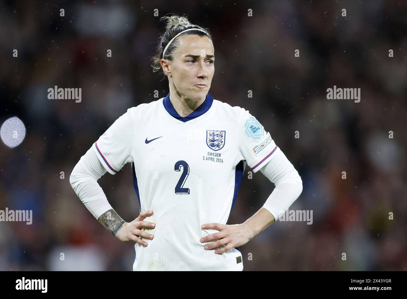 File photo dated 05-04-2024 of England's Lucy Bronze who has welcomed a groundbreaking new study that aims to understand the widespread occurrence of anterior cruciate ligament injuries in professional women's football. Issue date: Tuesday April 30, 2024. Stock Photo