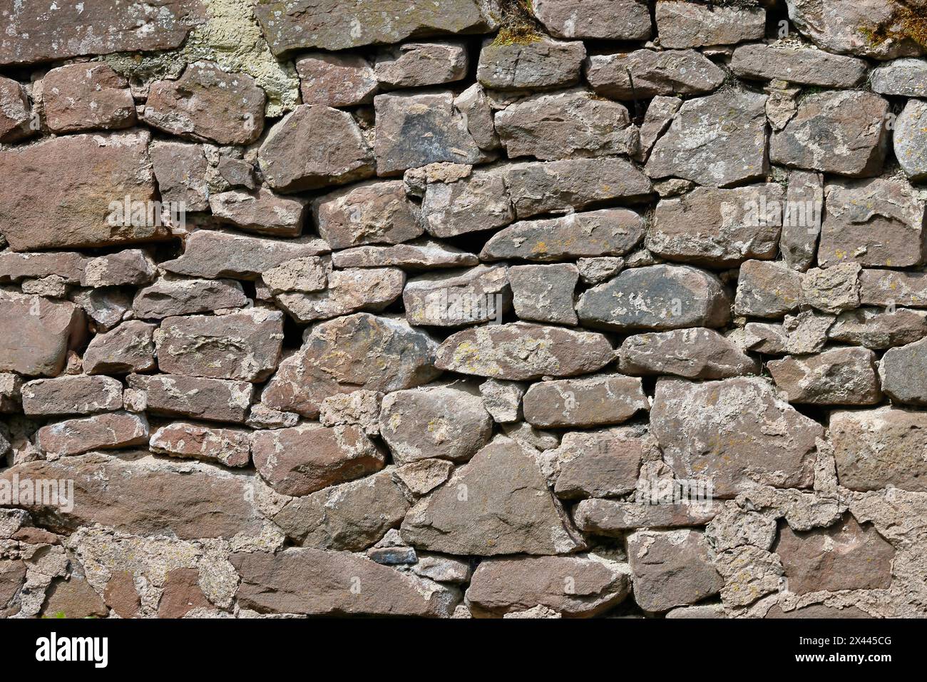 Natural stone wall made of quarry stone, Rhineland-Palatinate, Germany Stock Photo