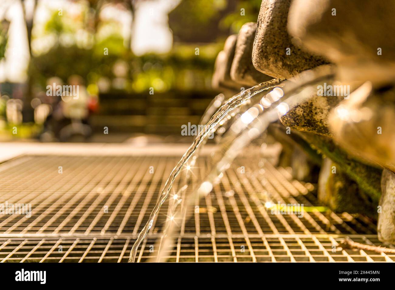 Water, water jet, fountain, close-up, Zons, North Rhine-Westphalia, Germany Stock Photo