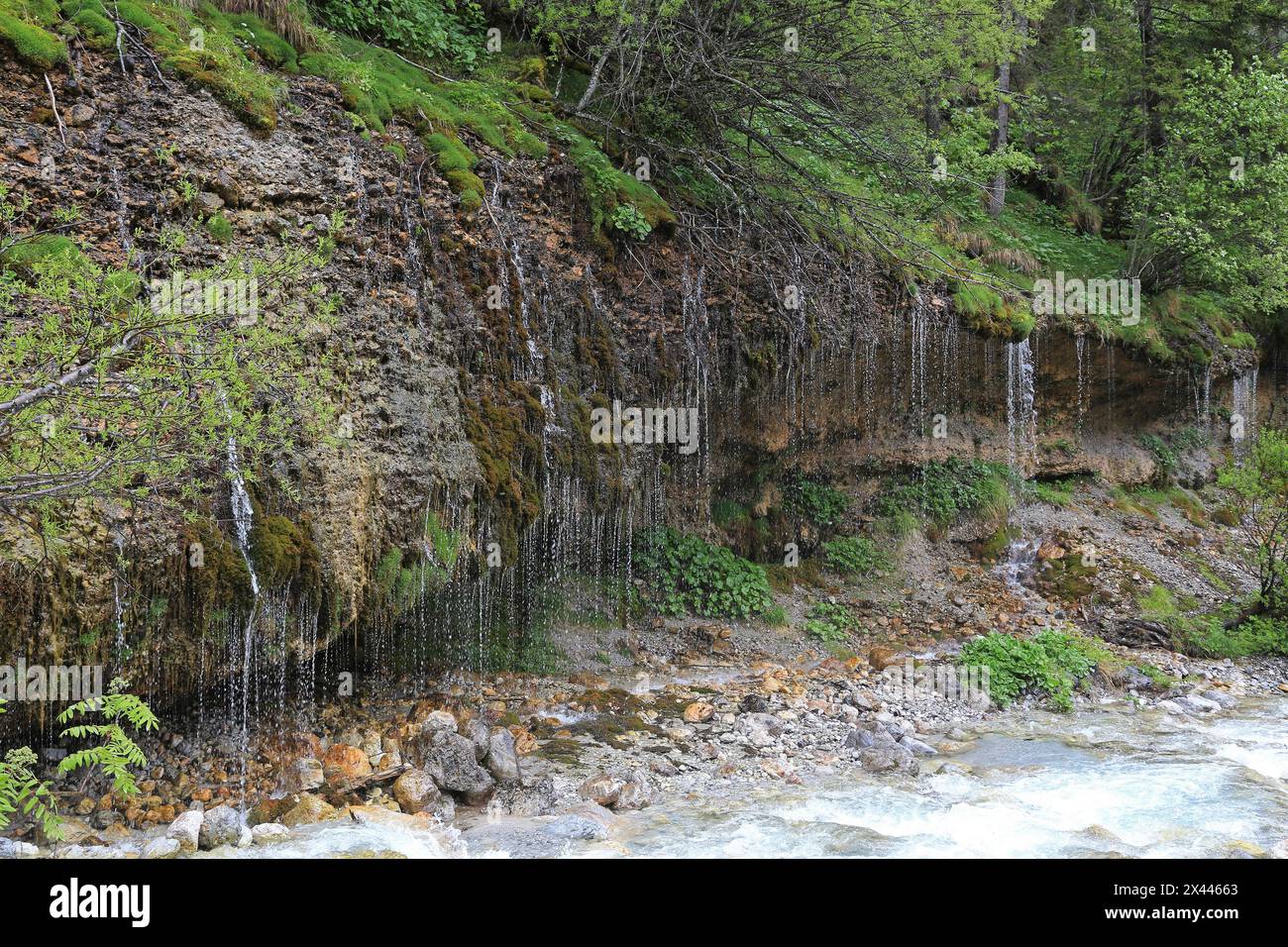 Triafn waterfall in Maria Alm am Steinernen Meer in Mitterpinzgau Stock Photo