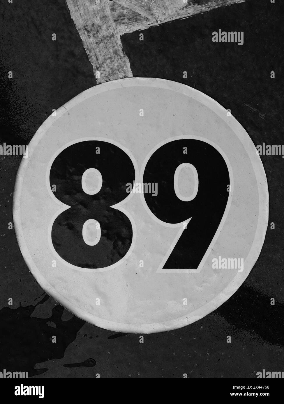 Vintage number 89, digit, anniversary, birthday, North Rhine-Westphalia, Germany Stock Photo