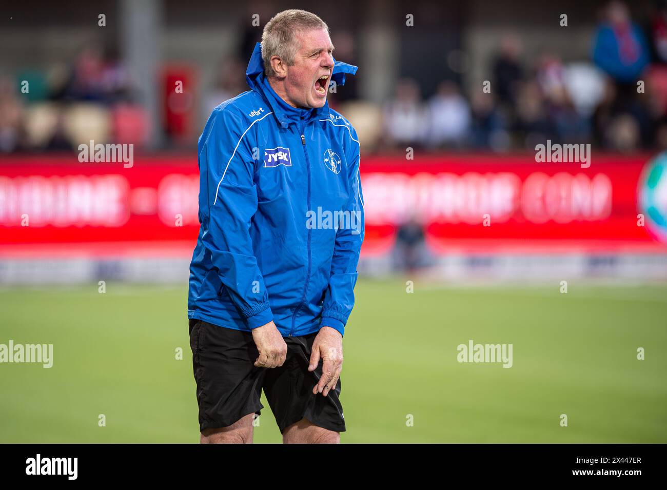 Silkeborg, Denmark. 29th Apr, 2024. Head coach Kent Nielsen of Silkeborg IF seen during the 3F Superliga match between Silkeborg IF and FC Midtjylland at Jysk Park in Silkeborg. (Photo Credit: Gonzales Photo/Alamy Live News Stock Photo