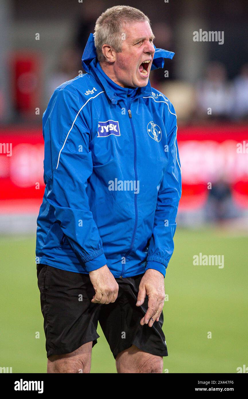 Silkeborg, Denmark. 29th Apr, 2024. Head coach Kent Nielsen of Silkeborg IF seen during the 3F Superliga match between Silkeborg IF and FC Midtjylland at Jysk Park in Silkeborg. (Photo Credit: Gonzales Photo/Alamy Live News Stock Photo