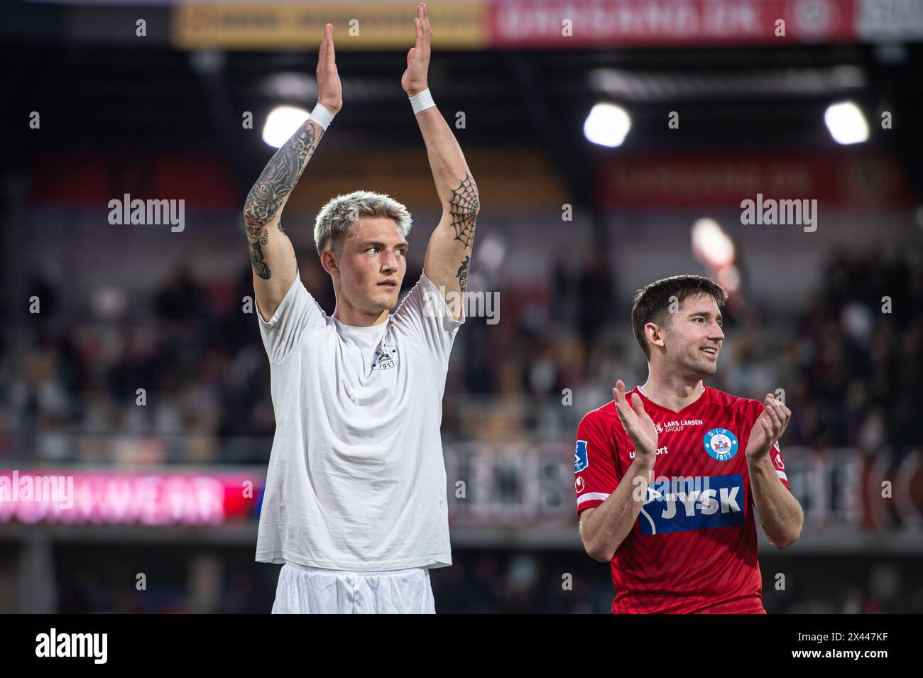 Silkeborg, Denmark. 29th Apr, 2024. Oliver Sonne of Silkeborg IF seen after the 3F Superliga match between Silkeborg IF and FC Midtjylland at Jysk Park in Silkeborg. (Photo Credit: Gonzales Photo/Alamy Live News Stock Photo