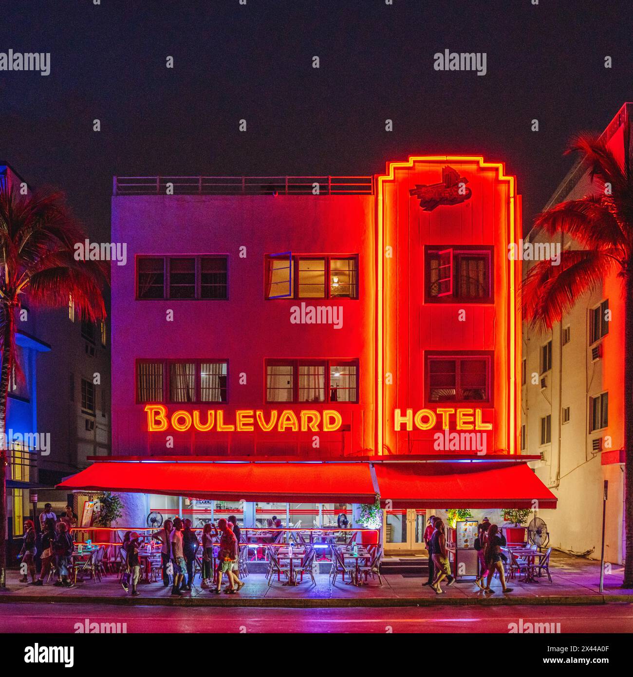 Boulevard Hotel Rest, Ocean Drive, Miami Beach, Florida, USA Stock Photo