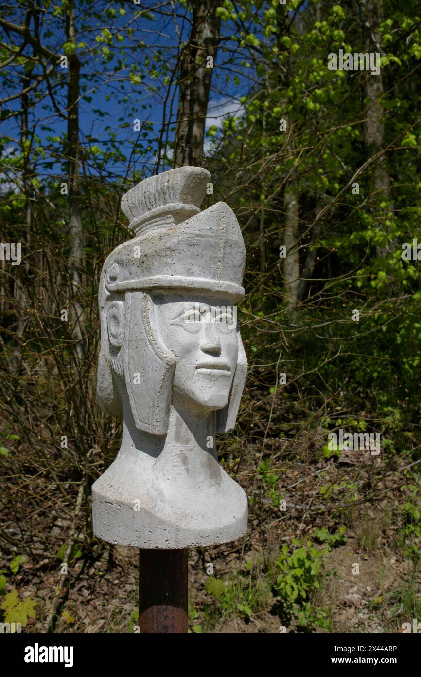 Roman sculpture, sculpture, Limes, Beech reservoir, Buch reservoir, Rainau-Buch reservoir, history, Ellwangen an der Jagst, Jagsttal, Ostalbkreis Stock Photo