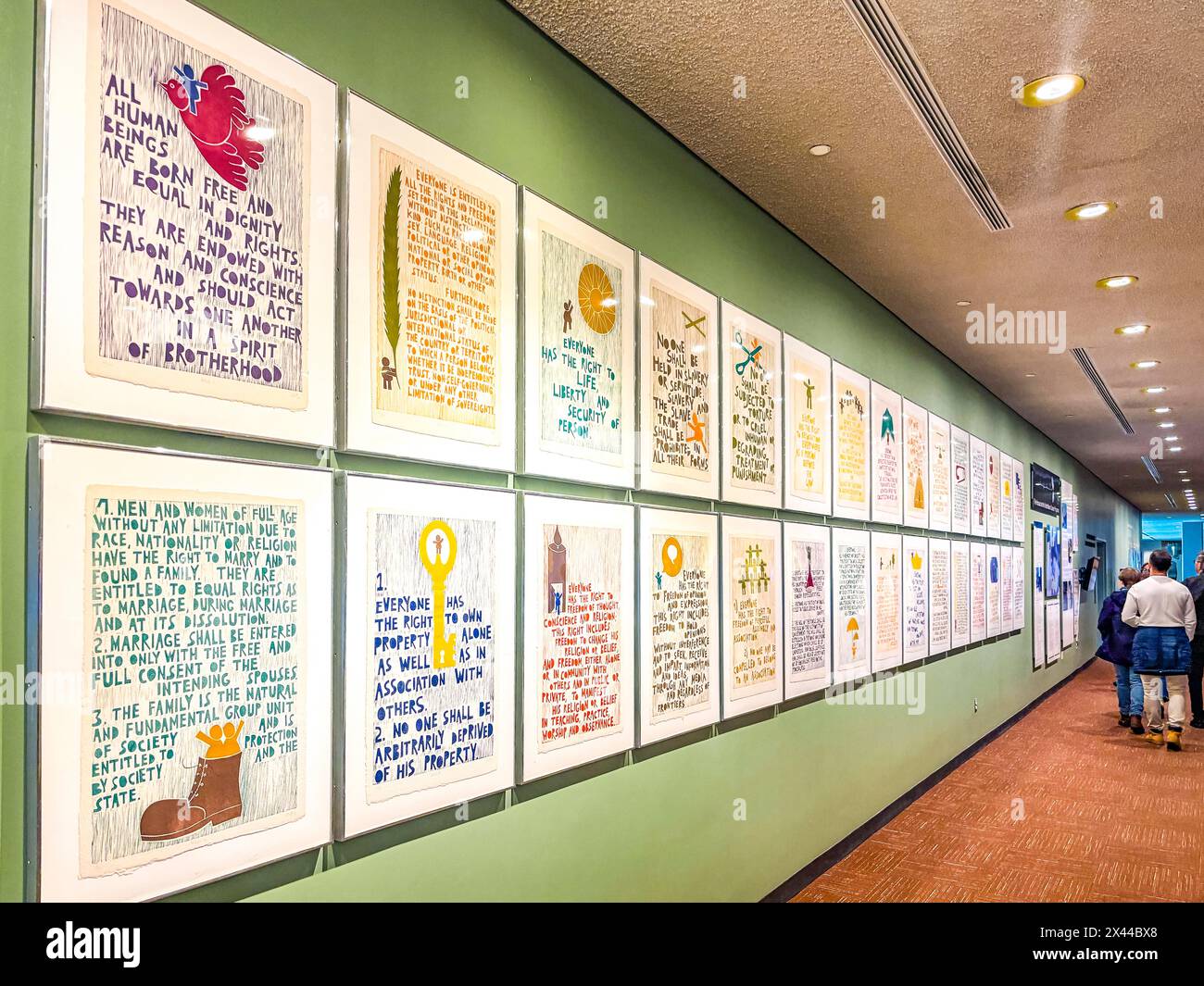 Permanent exhibition on human rights at the UN headquarters in New York ...