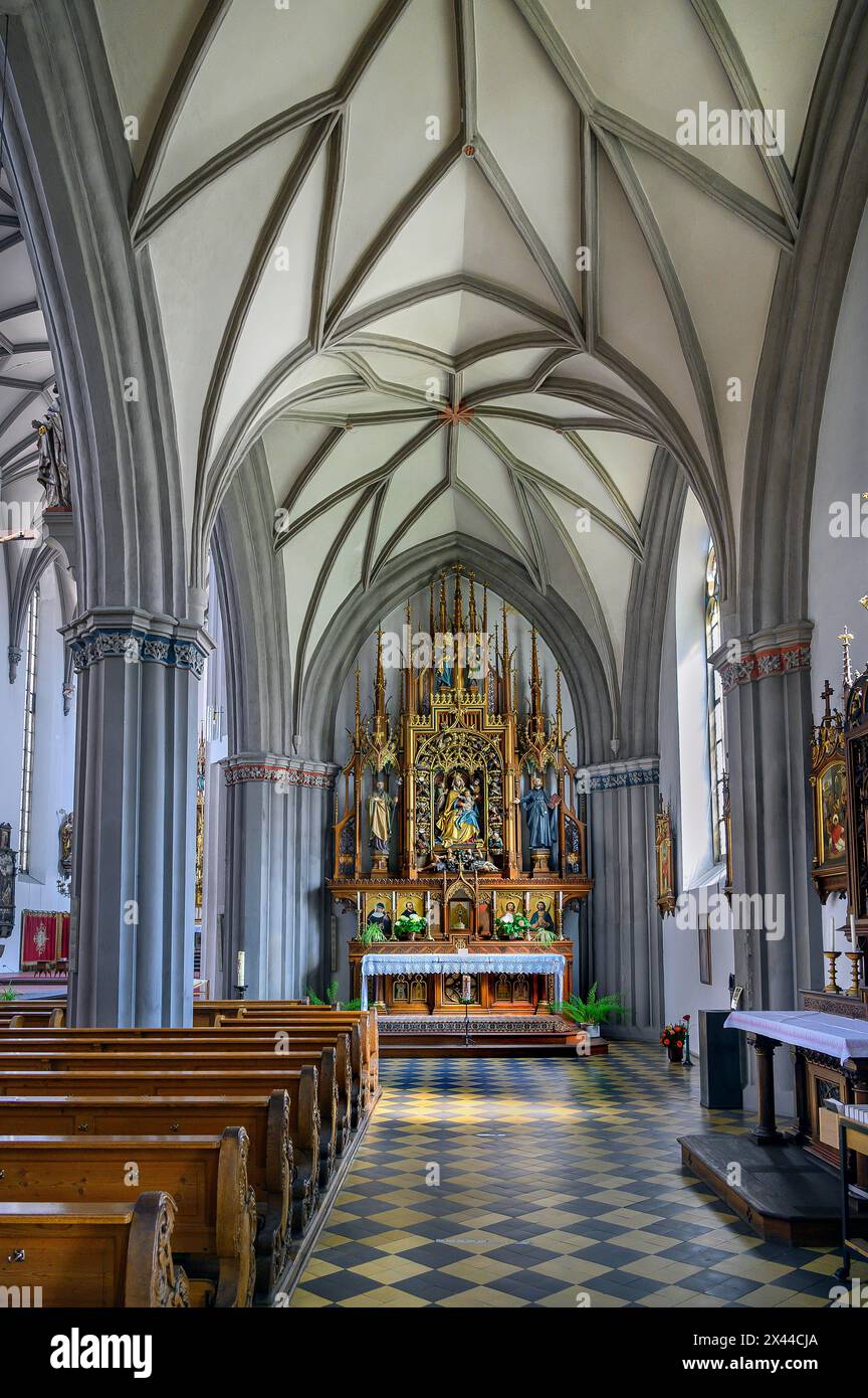 Side altar, Church of St Martin, Kaufbeuern, Allgaeu, Swabia, Bavaria, Germany Stock Photo