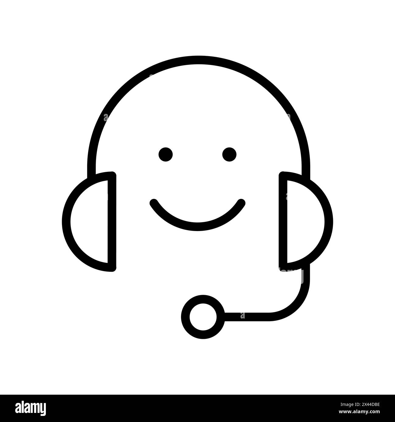 Call center headphones computer Black and White Stock Photos & Images ...